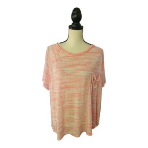 Maronie By Anthropologie Pink And White Striped Light Weight Oversized T Size L